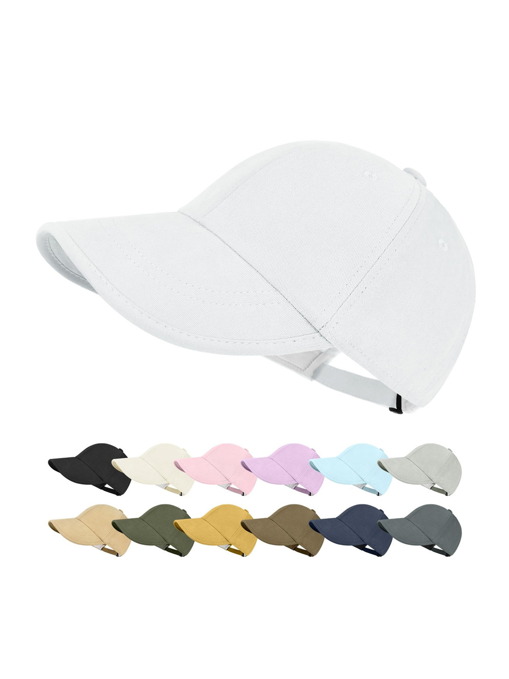 Baseball Cap Golf Dad Hat Soft Brim Original Classic | 1 Pack, White | Size OS